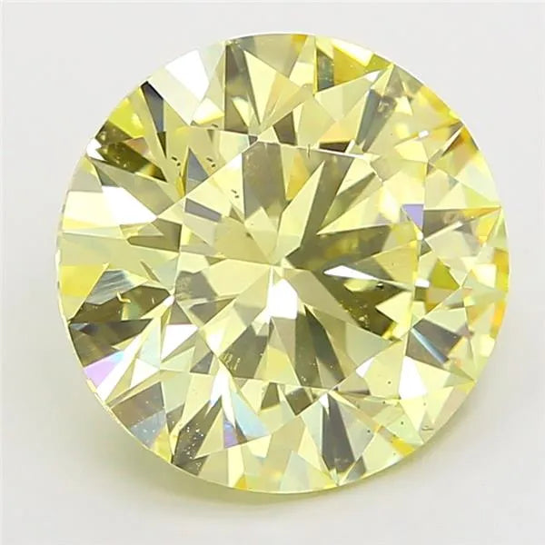 5.00ct Round Lab Grown Diamond (Colour Fancy Yellow, Clarity VS2, Cut VG, IGI Certified)