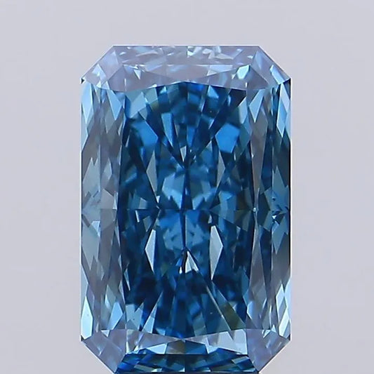 5.01ct Radiant Lab Grown Diamond (Colour Fancy Vivid Blue, Clarity VS2, IGI Certified)