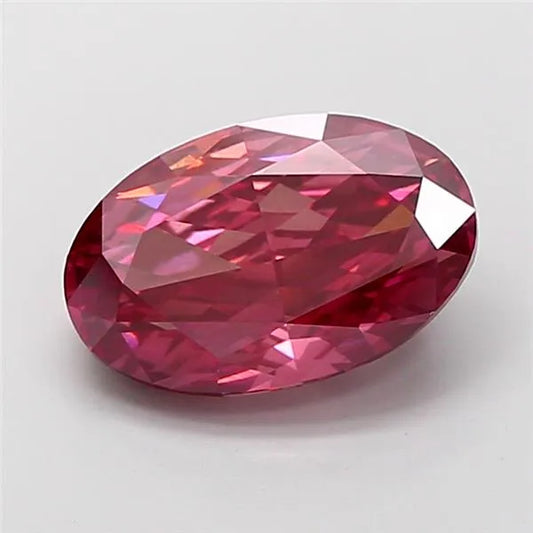 5.08ct Oval Lab Grown Diamond (Colour Fancy Vivid Brownish Pink, Clarity VS1, IGI Certified)