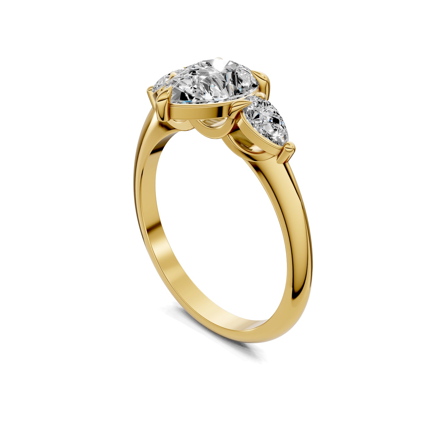ELARA PEAR THREE-STONE RING