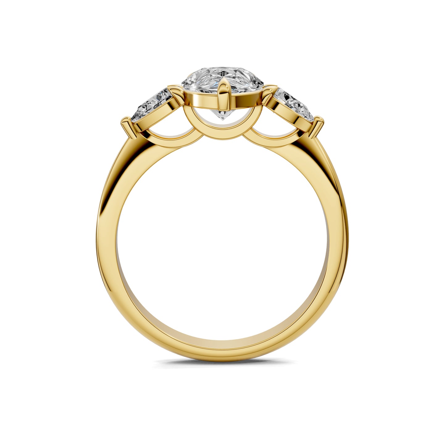 ELARA PEAR THREE-STONE RING