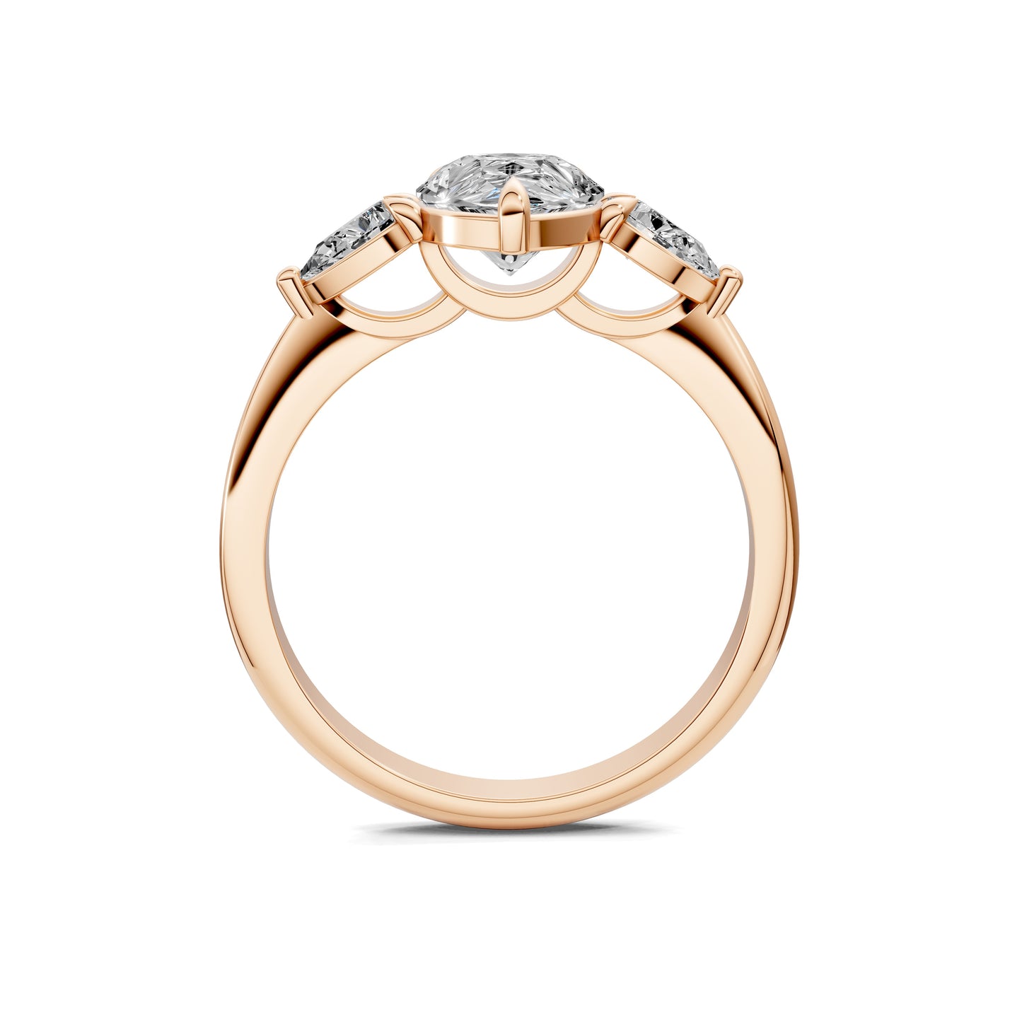 ELARA PEAR THREE-STONE RING