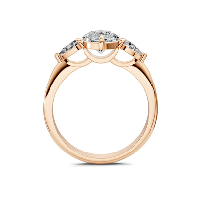 ELARA PEAR THREE-STONE RING