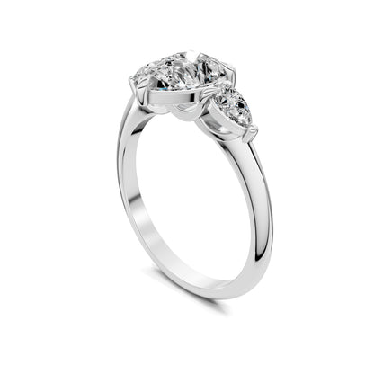 ELARA PEAR THREE-STONE RING
