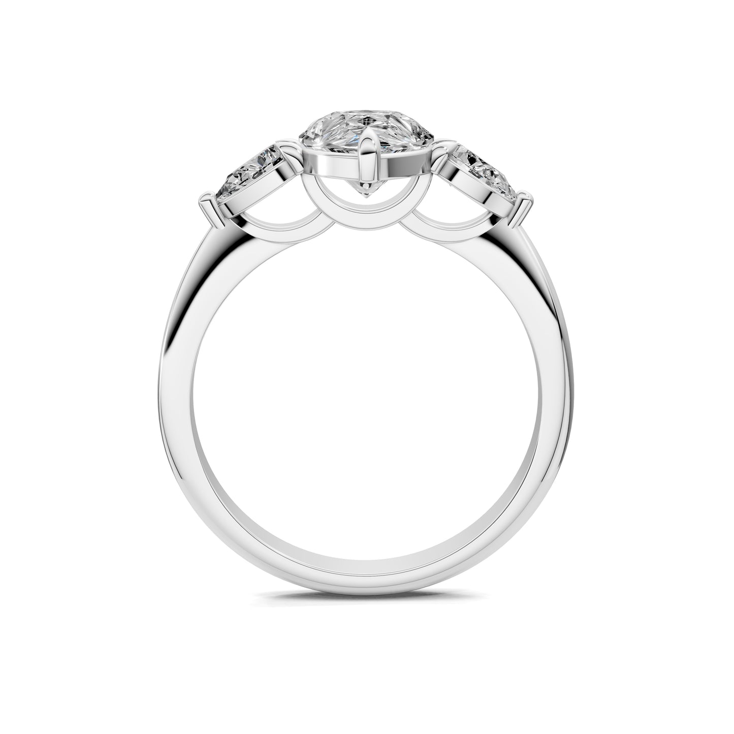 ELARA PEAR THREE-STONE RING