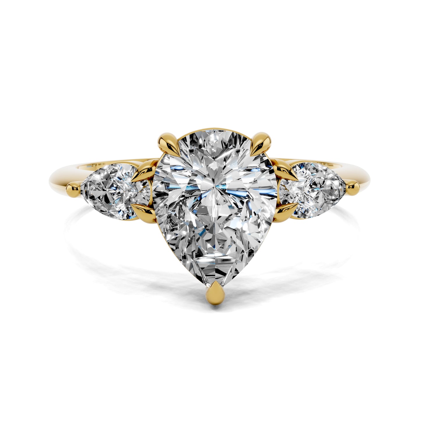 ELARA PEAR THREE-STONE RING