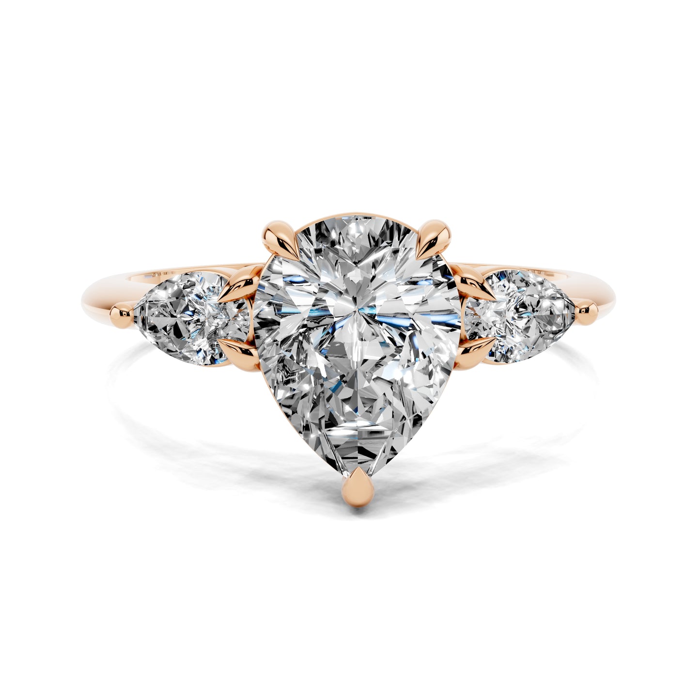 ELARA PEAR THREE-STONE RING