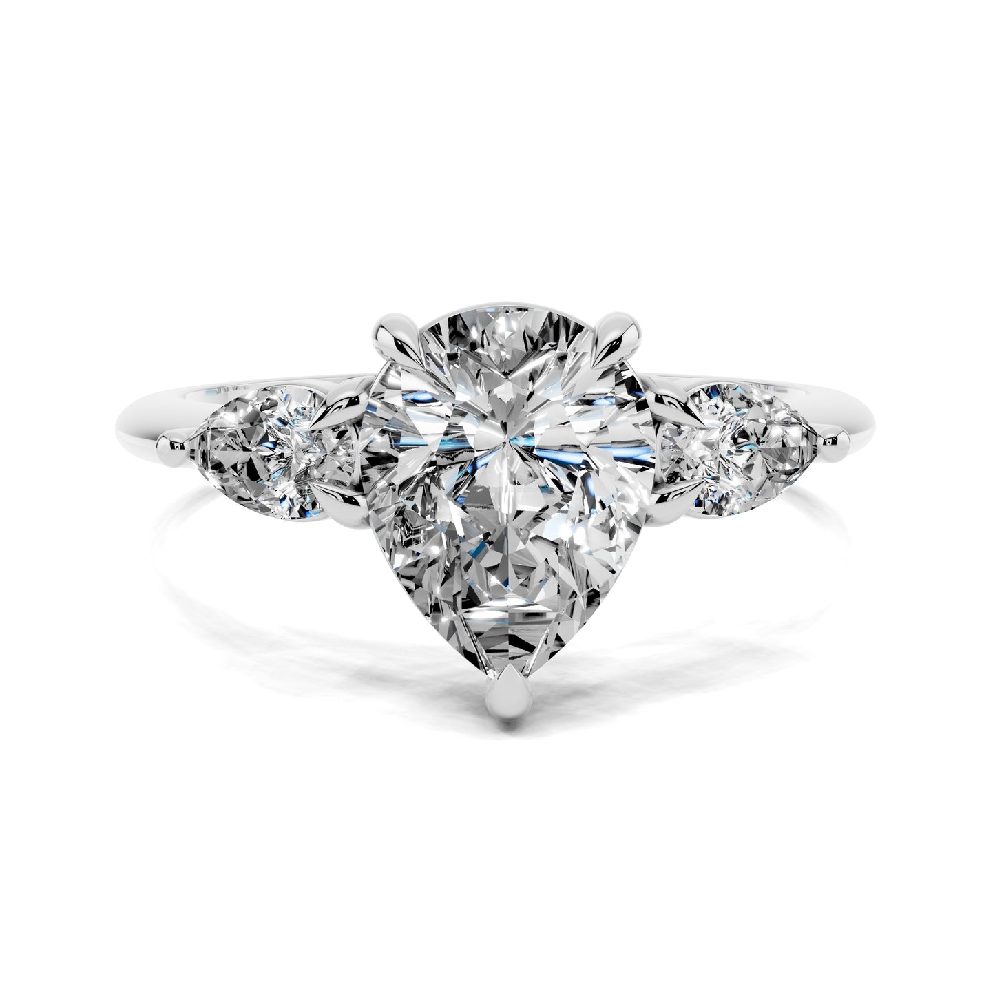 ELARA PEAR THREE-STONE RING