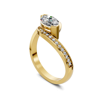 SOLARA EAST WEST MARQUISE PAVÉ RING