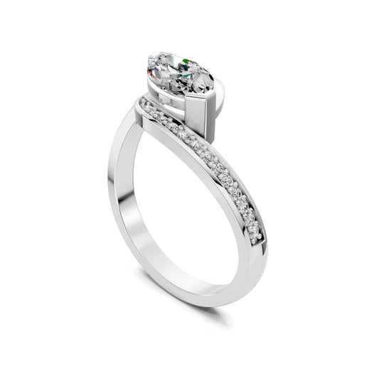 SOLARA EAST WEST MARQUISE PAVÉ RING