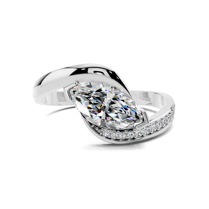SOLARA EAST WEST MARQUISE PAVÉ RING