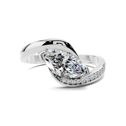 SOLARA EAST WEST MARQUISE PAVÉ RING