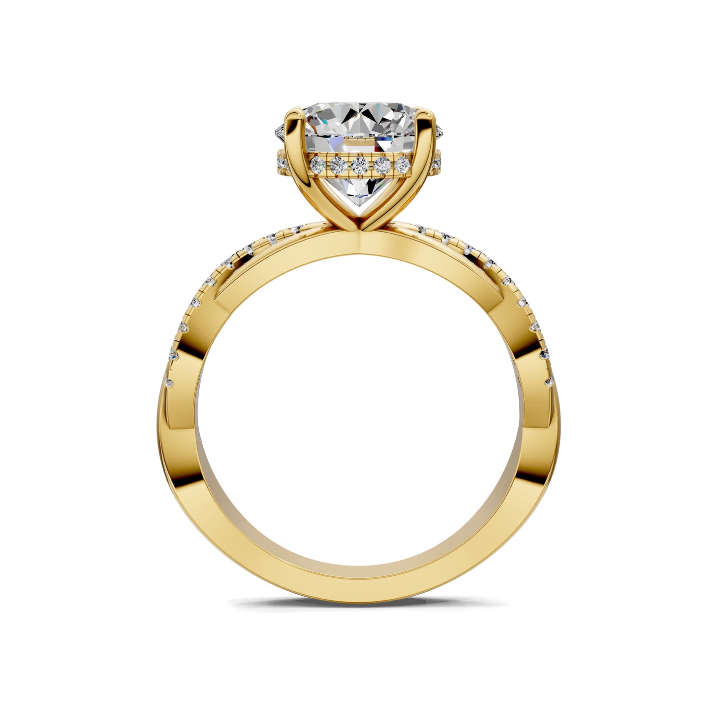 AUREA ROUND BRAIDED PAVÉ RING