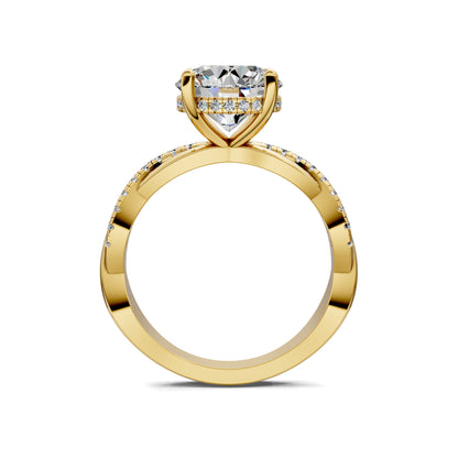 AUREA ROUND BRAIDED PAVÉ RING