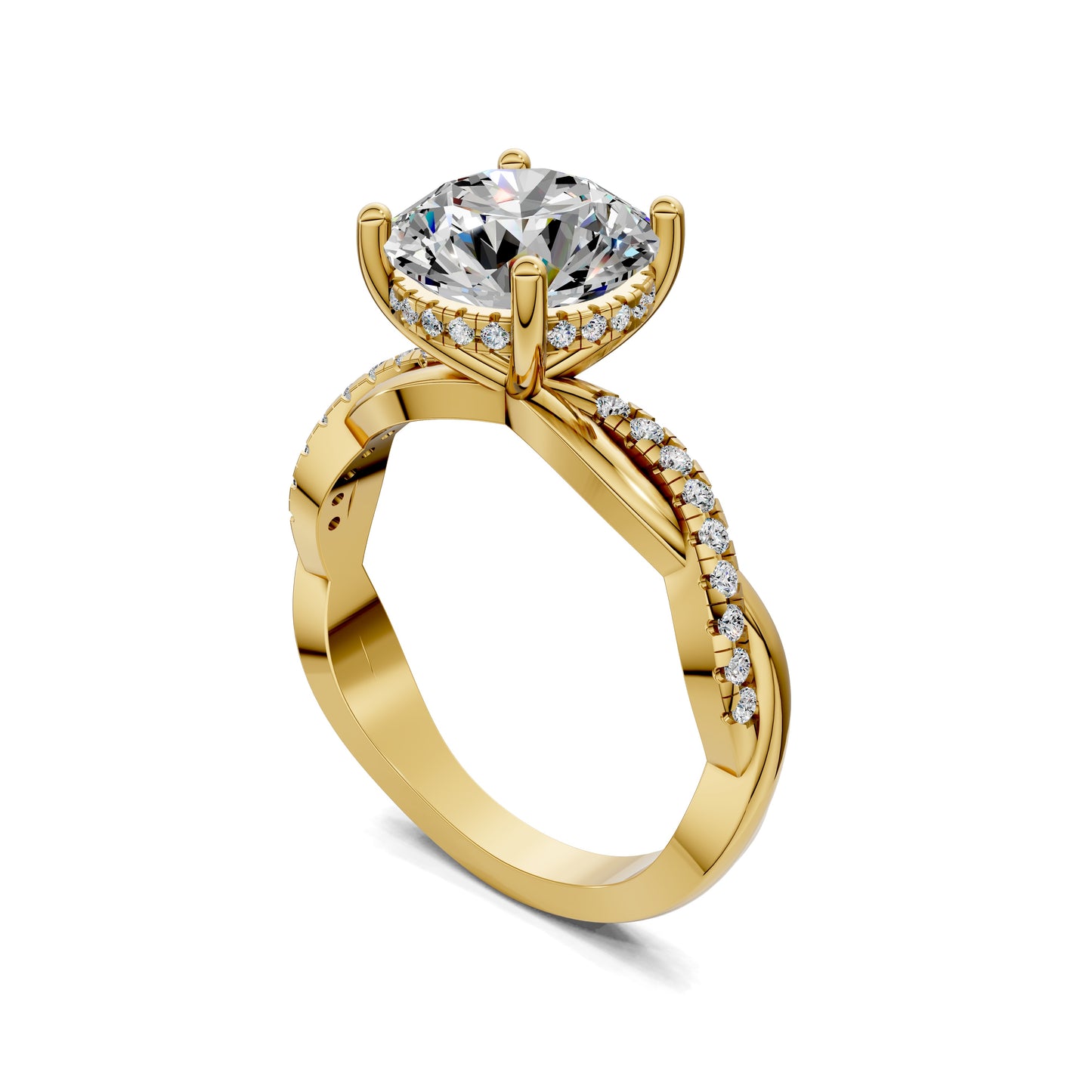 AUREA ROUND BRAIDED PAVÉ RING