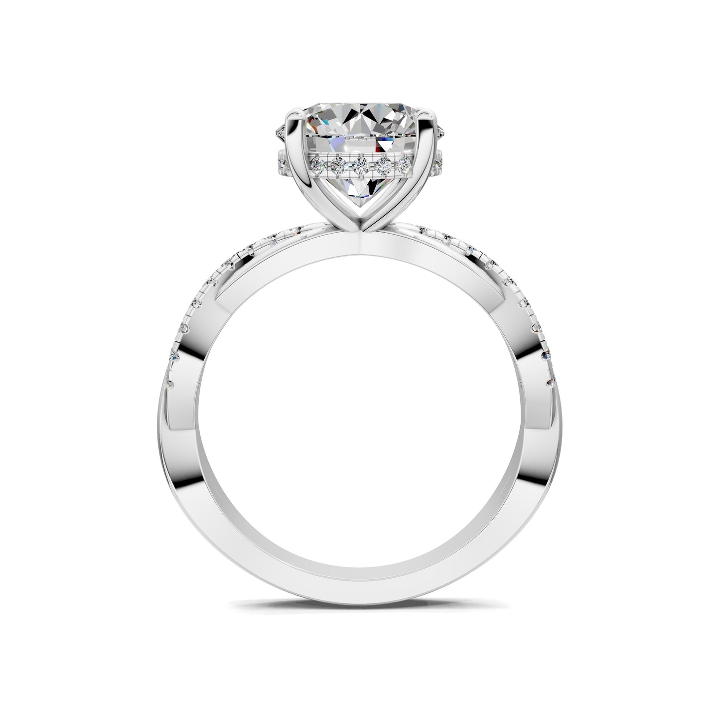 AUREA ROUND BRAIDED PAVÉ RING