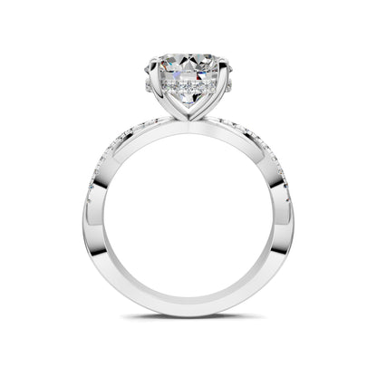 AUREA ROUND BRAIDED PAVÉ RING