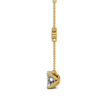 ROUND SOLITAIRE DIAMOND STATION NECKLACE