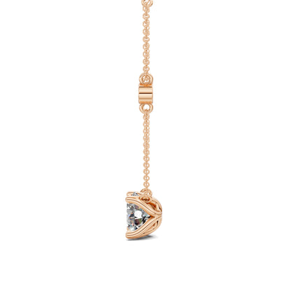 ROUND SOLITAIRE DIAMOND STATION NECKLACE