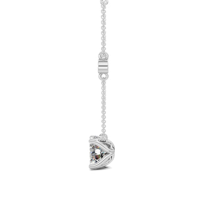 ROUND SOLITAIRE DIAMOND STATION NECKLACE