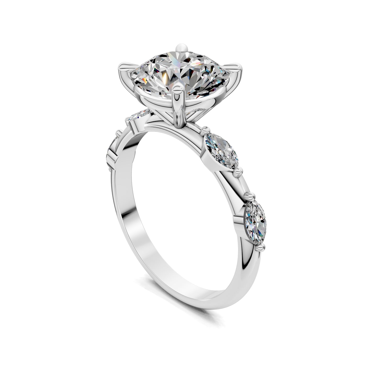 AUREA ROUND ACCENT DIAMOND RING