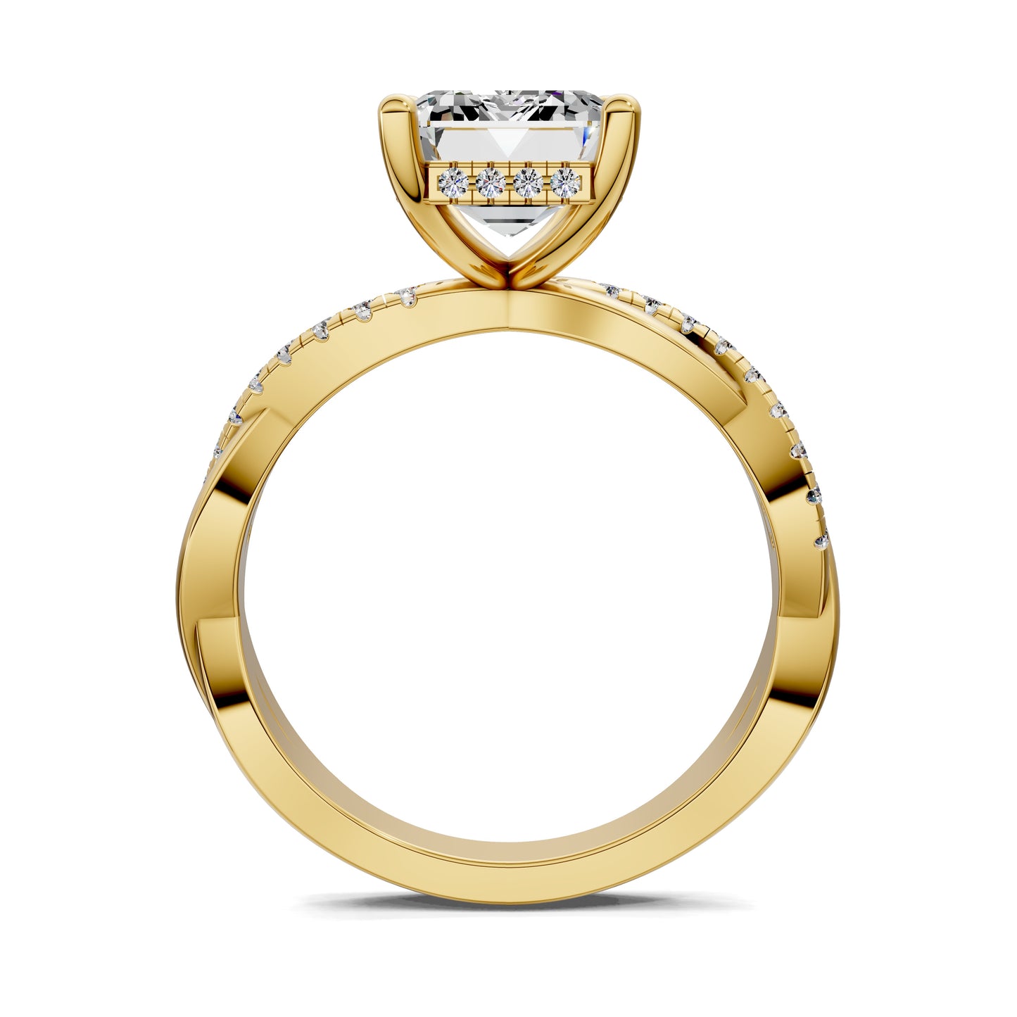 VALORA EMERALD BRAIDED PAVÉ RING