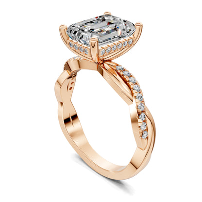 VALORA EMERALD BRAIDED PAVÉ RING