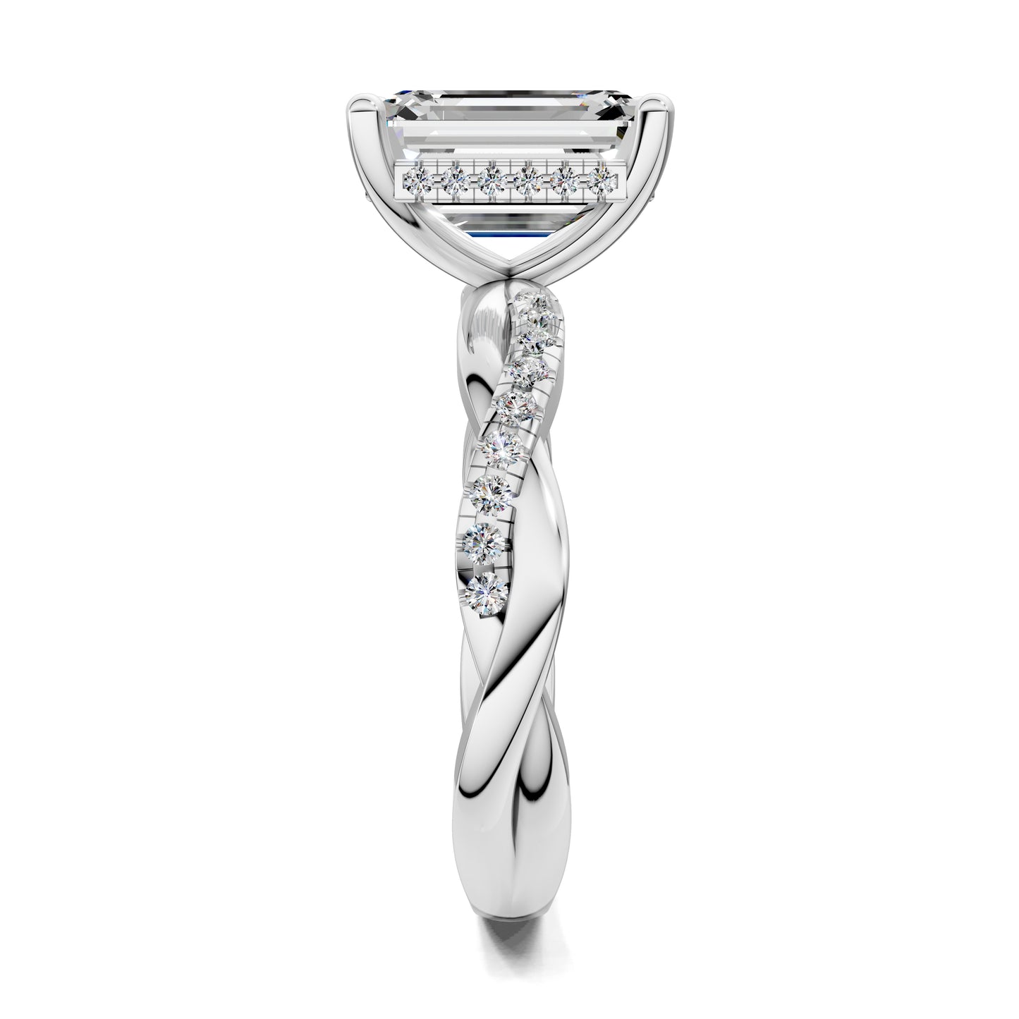 VALORA EMERALD BRAIDED PAVÉ RING