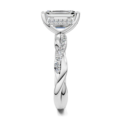 VALORA EMERALD BRAIDED PAVÉ RING