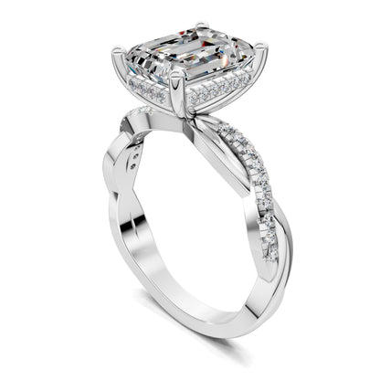 VALORA EMERALD BRAIDED PAVÉ RING