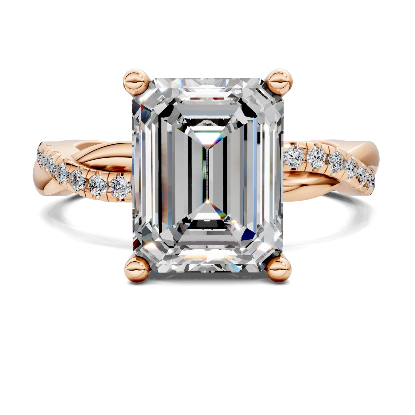 VALORA EMERALD BRAIDED PAVÉ RING