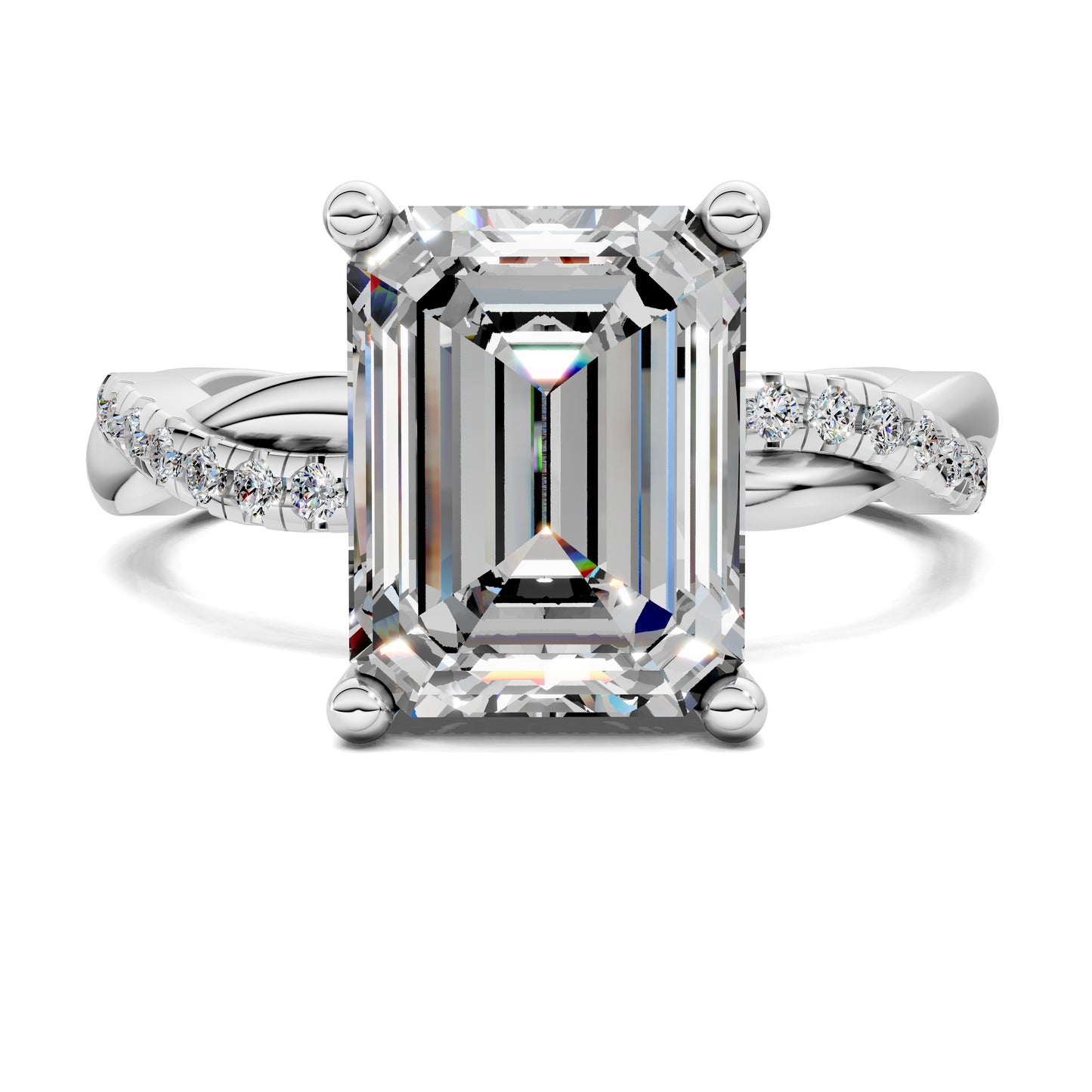 VALORA EMERALD BRAIDED PAVÉ RING