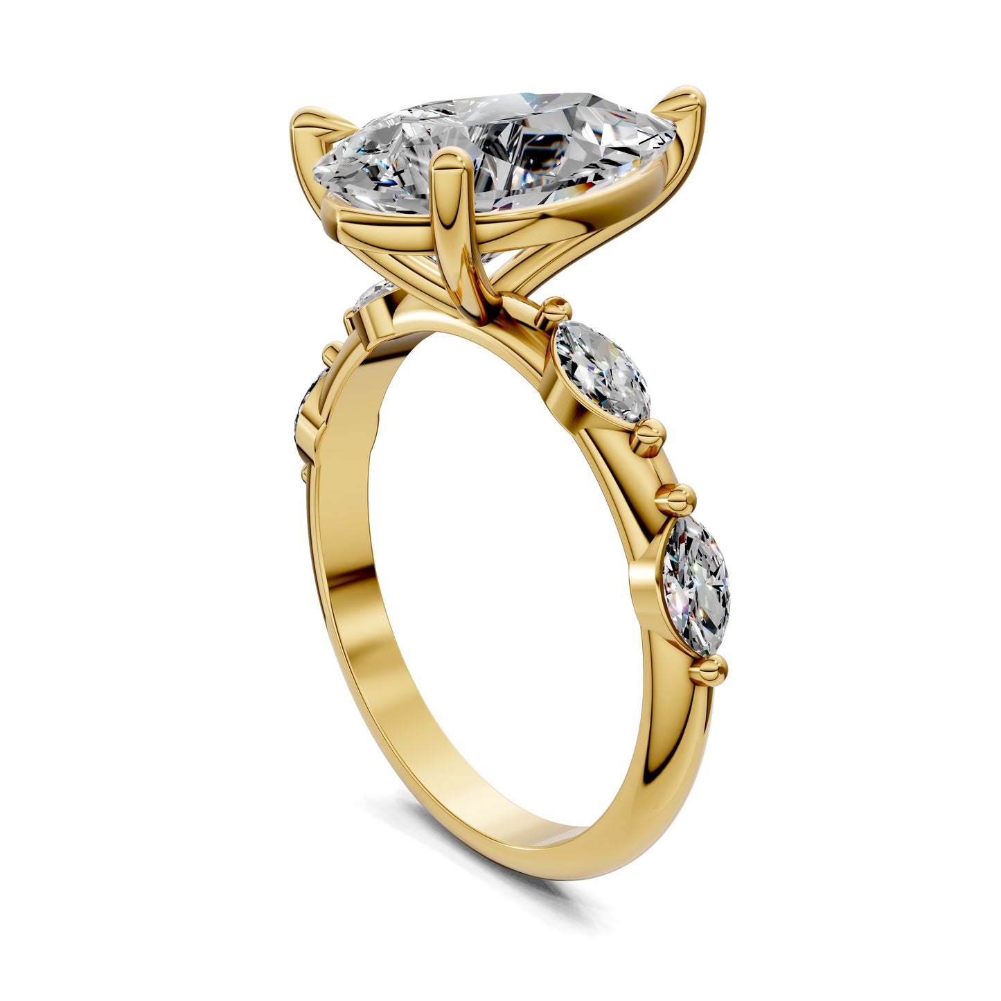 ELARA PEAR ACCENT DIAMOND RING