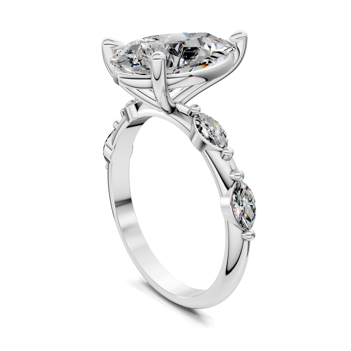 ELARA PEAR ACCENT DIAMOND RING