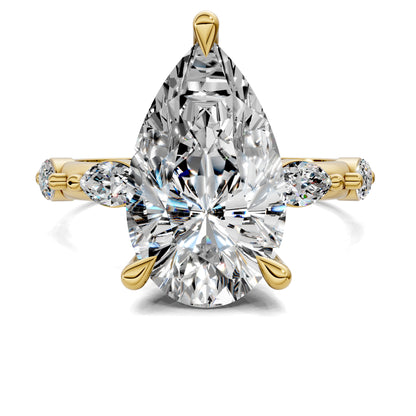 ELARA PEAR ACCENT DIAMOND RING
