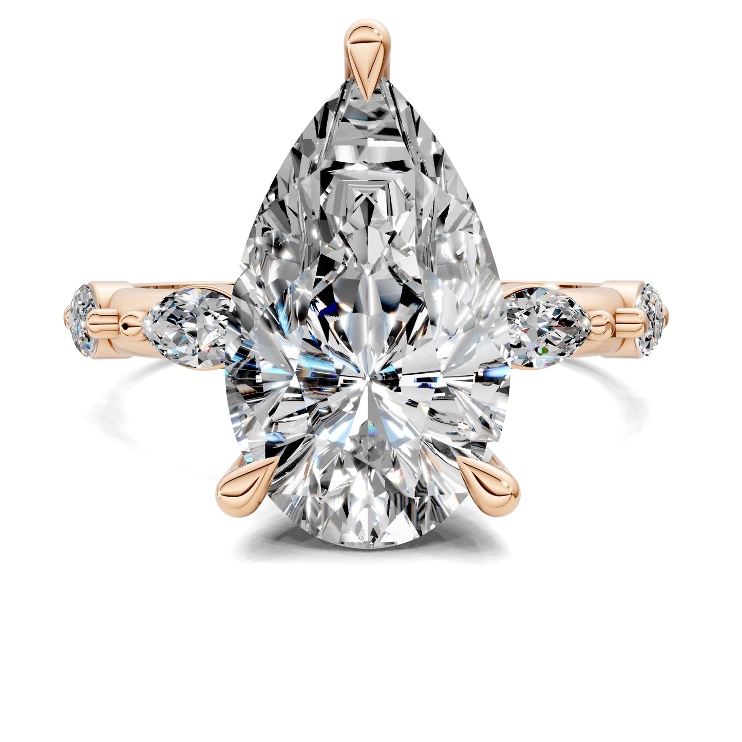 ELARA PEAR ACCENT DIAMOND RING