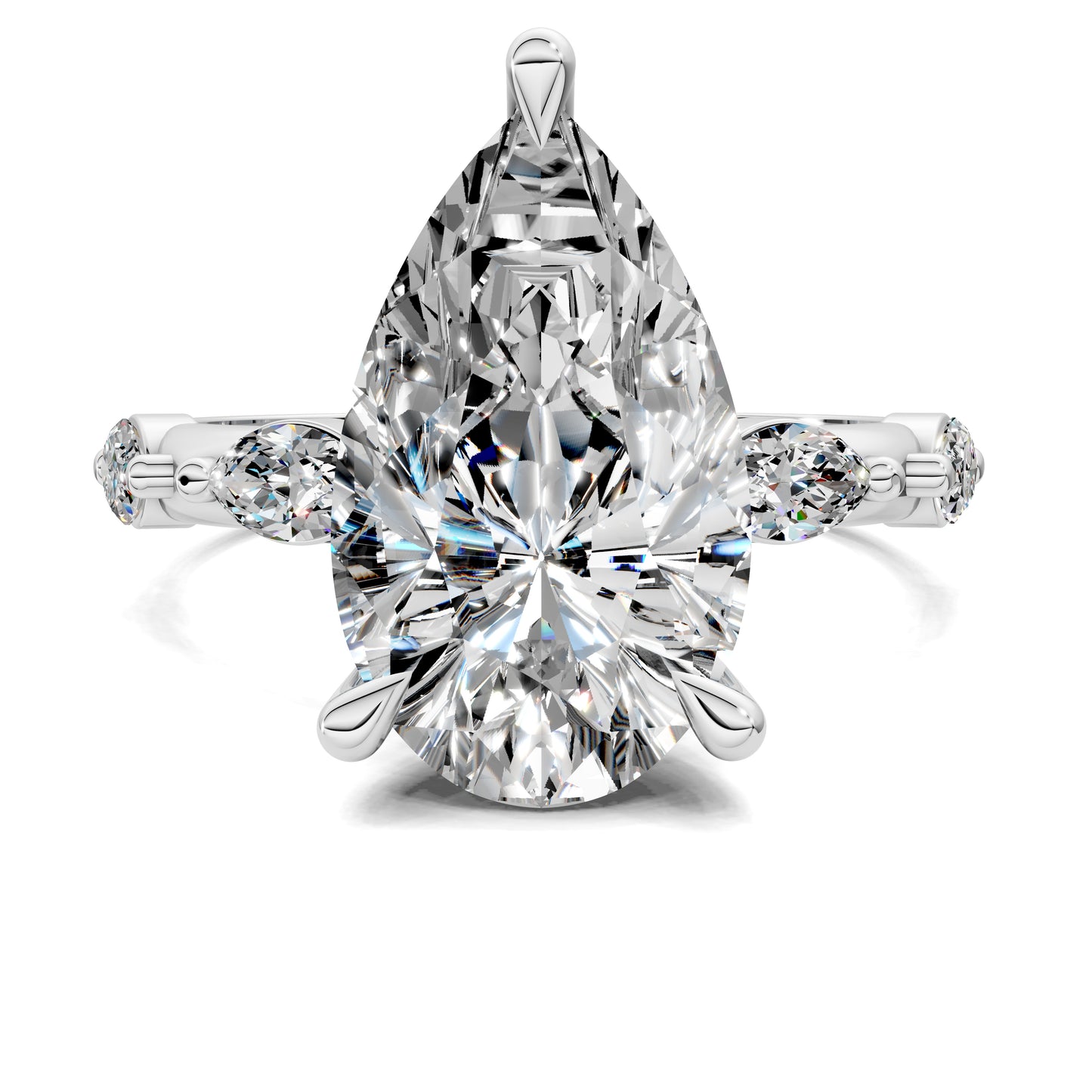 ELARA PEAR ACCENT DIAMOND RING