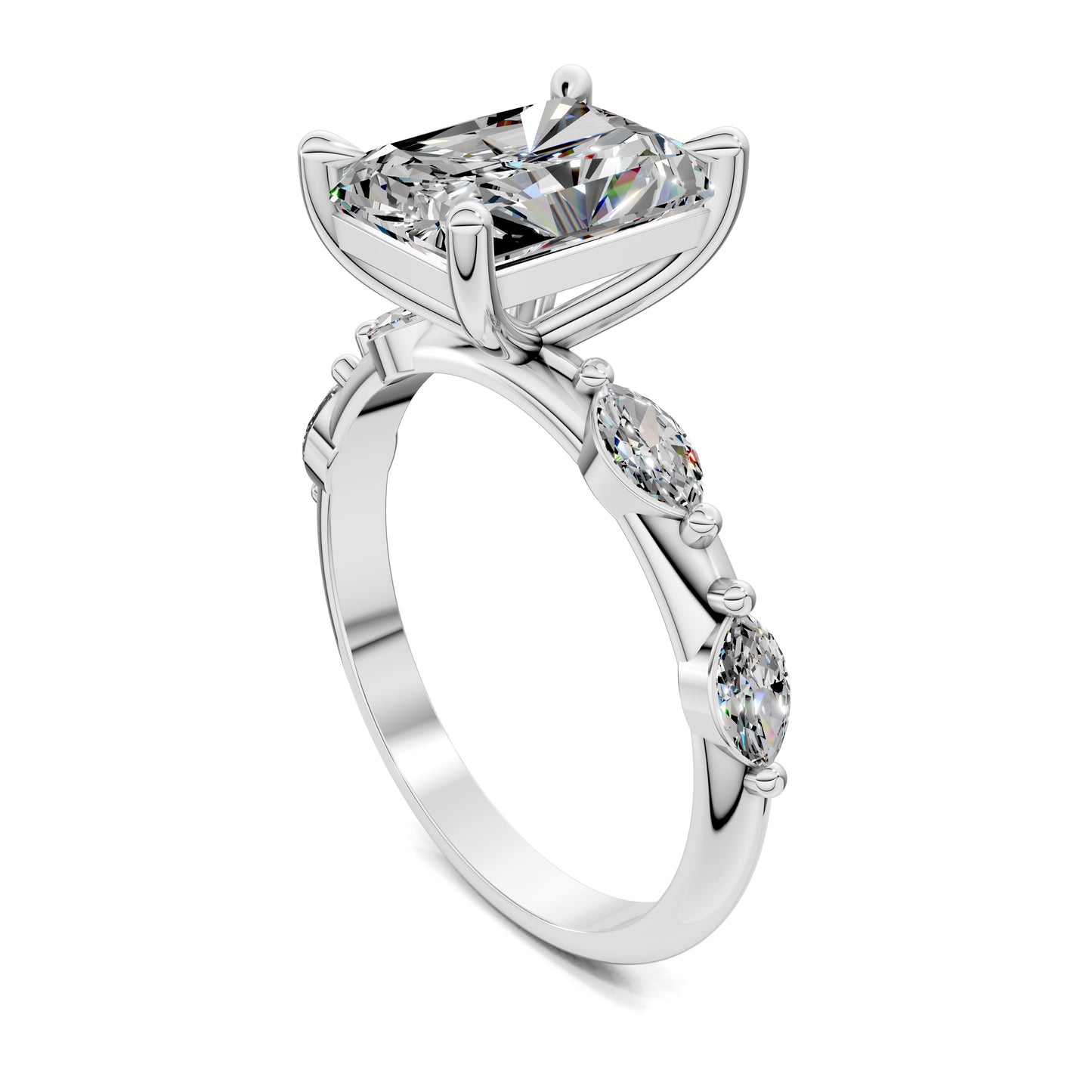 LUMINA RADIANT ACCENT DIAMOND RING