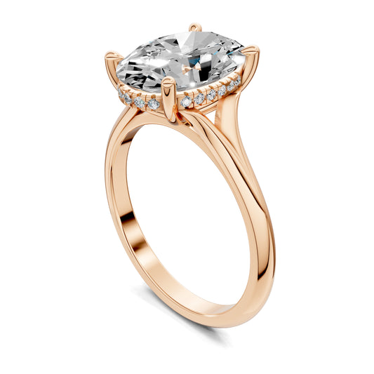 SERENA OVAL HIDDEN HALO RING