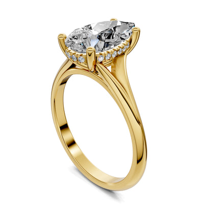 ELARA PEAR HIDDEN HALO RING