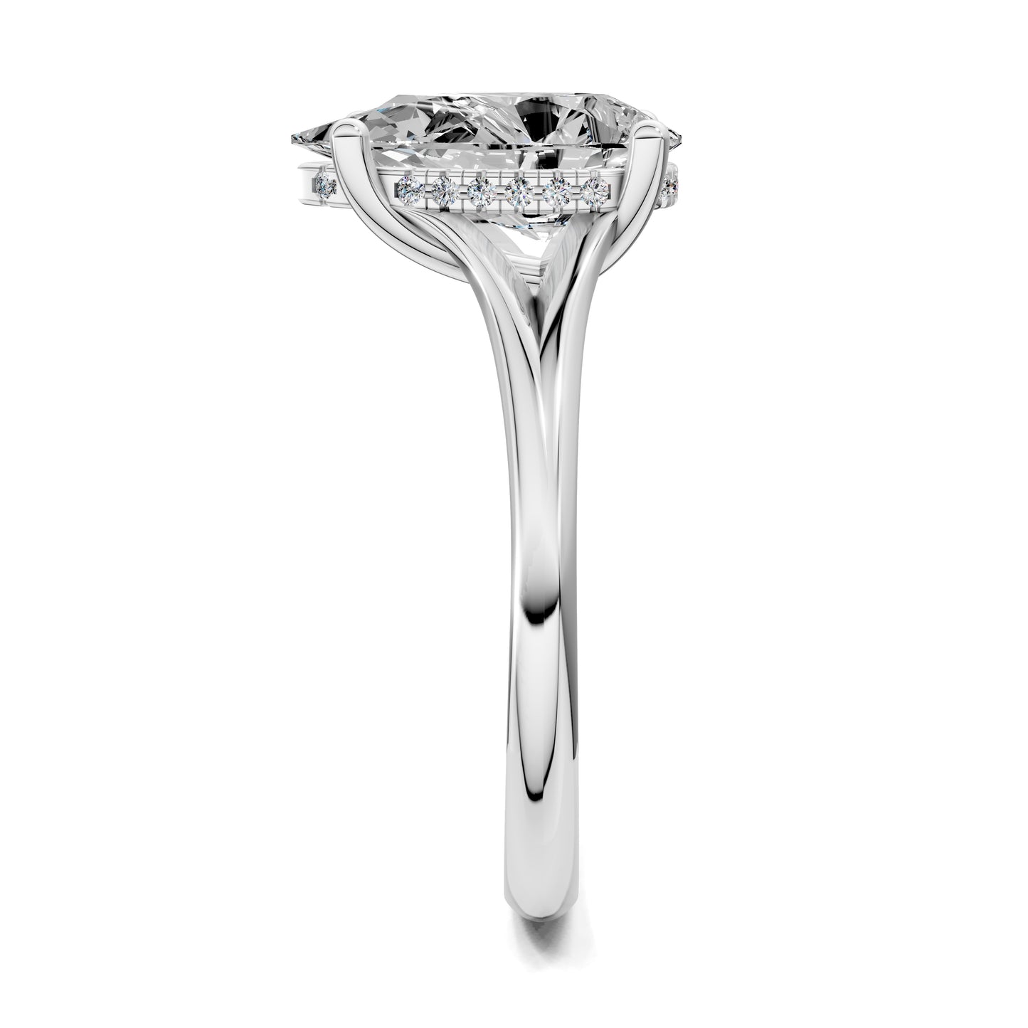 ELARA PEAR HIDDEN HALO RING