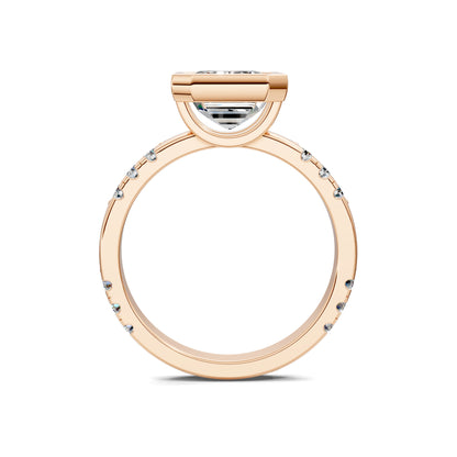 VALORA EMERALD BEZEL ACCENT RING