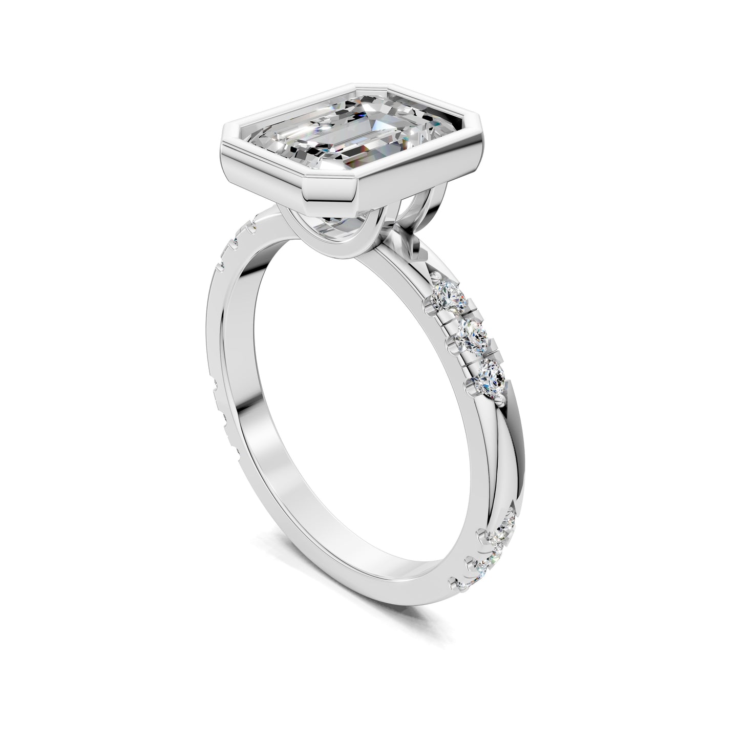 VALORA EMERALD BEZEL ACCENT RING