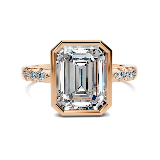 VALORA EMERALD BEZEL ACCENT RING