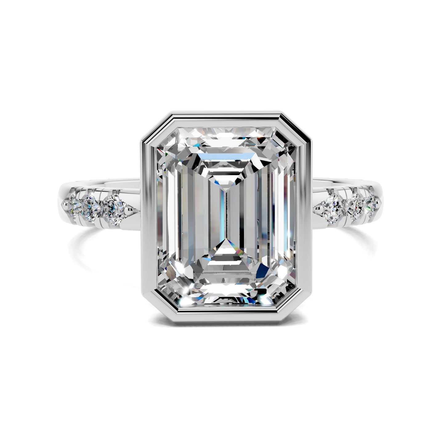 VALORA EMERALD BEZEL ACCENT RING