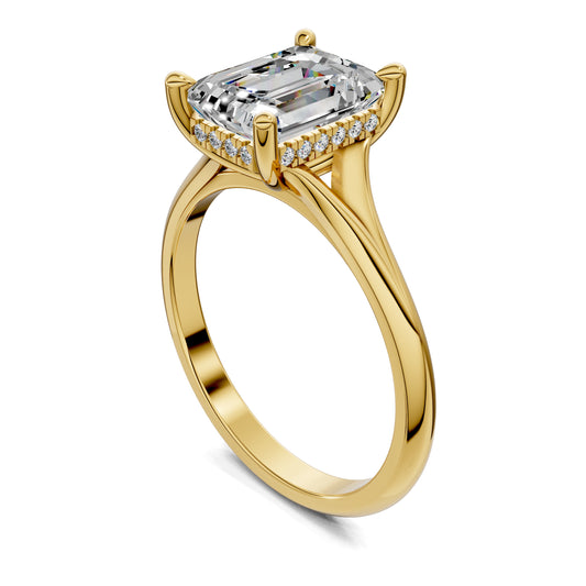 VALORA EMERALD HIDDEN HALO RING