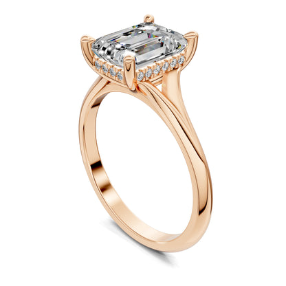 VALORA EMERALD HIDDEN HALO RING