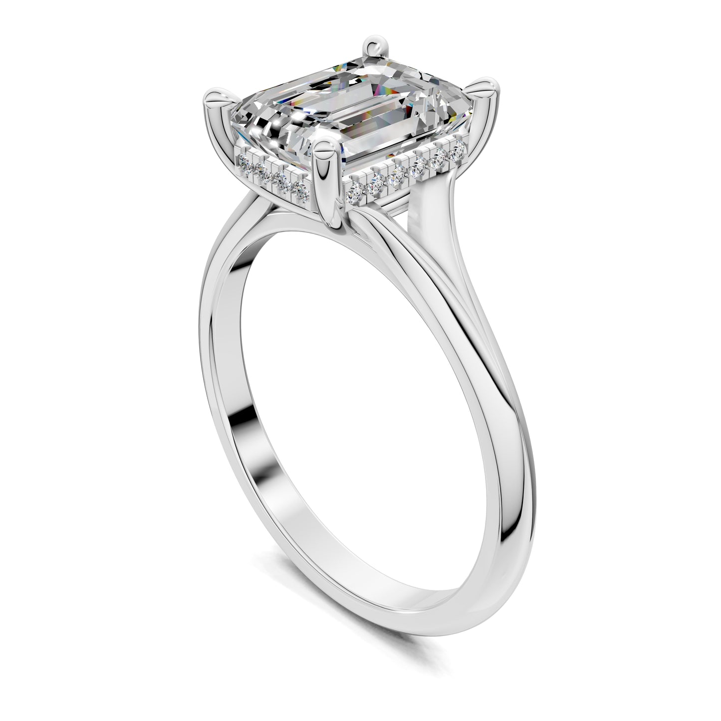 VALORA EMERALD HIDDEN HALO RING