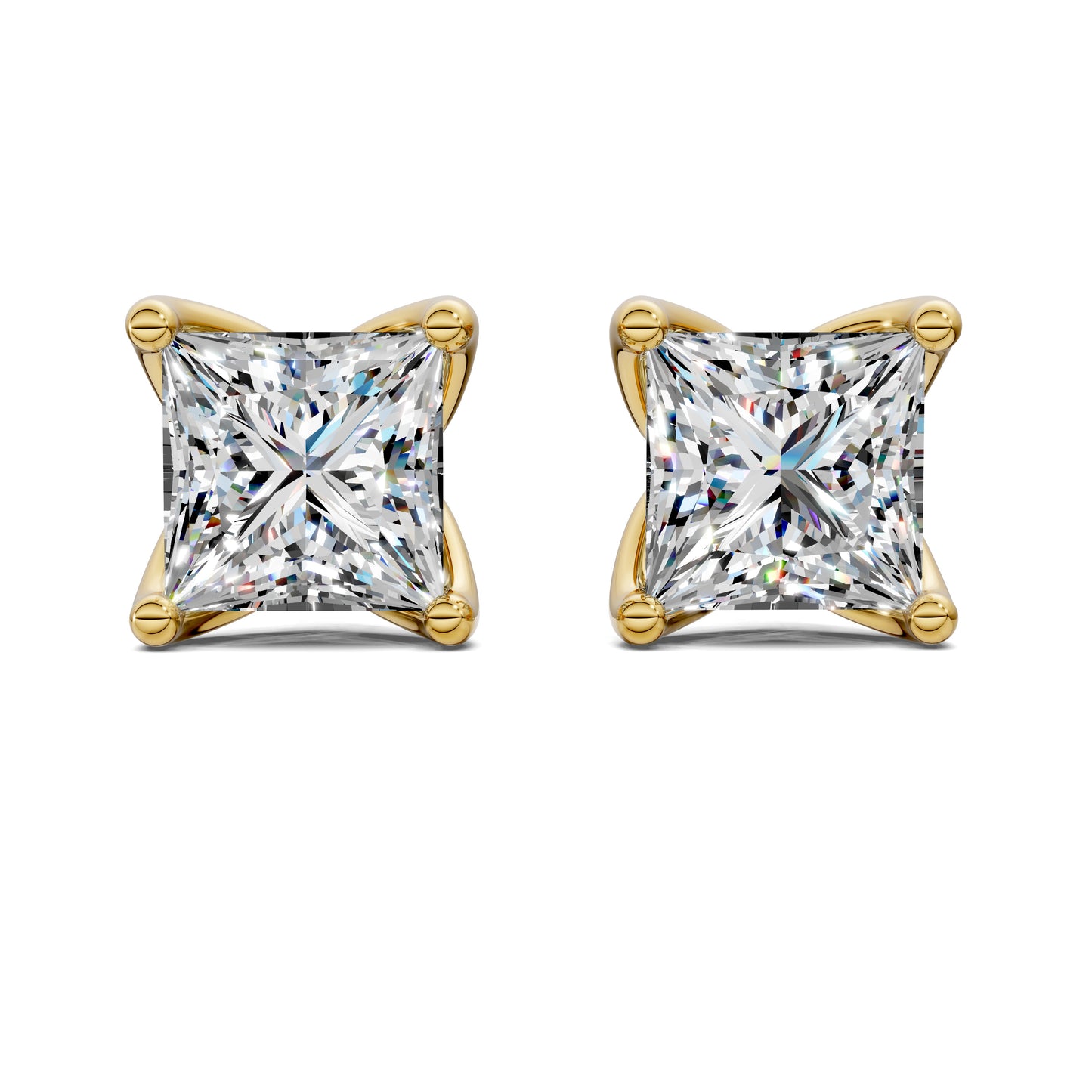 PRINCESS CUT TULIP BASKET STUDS