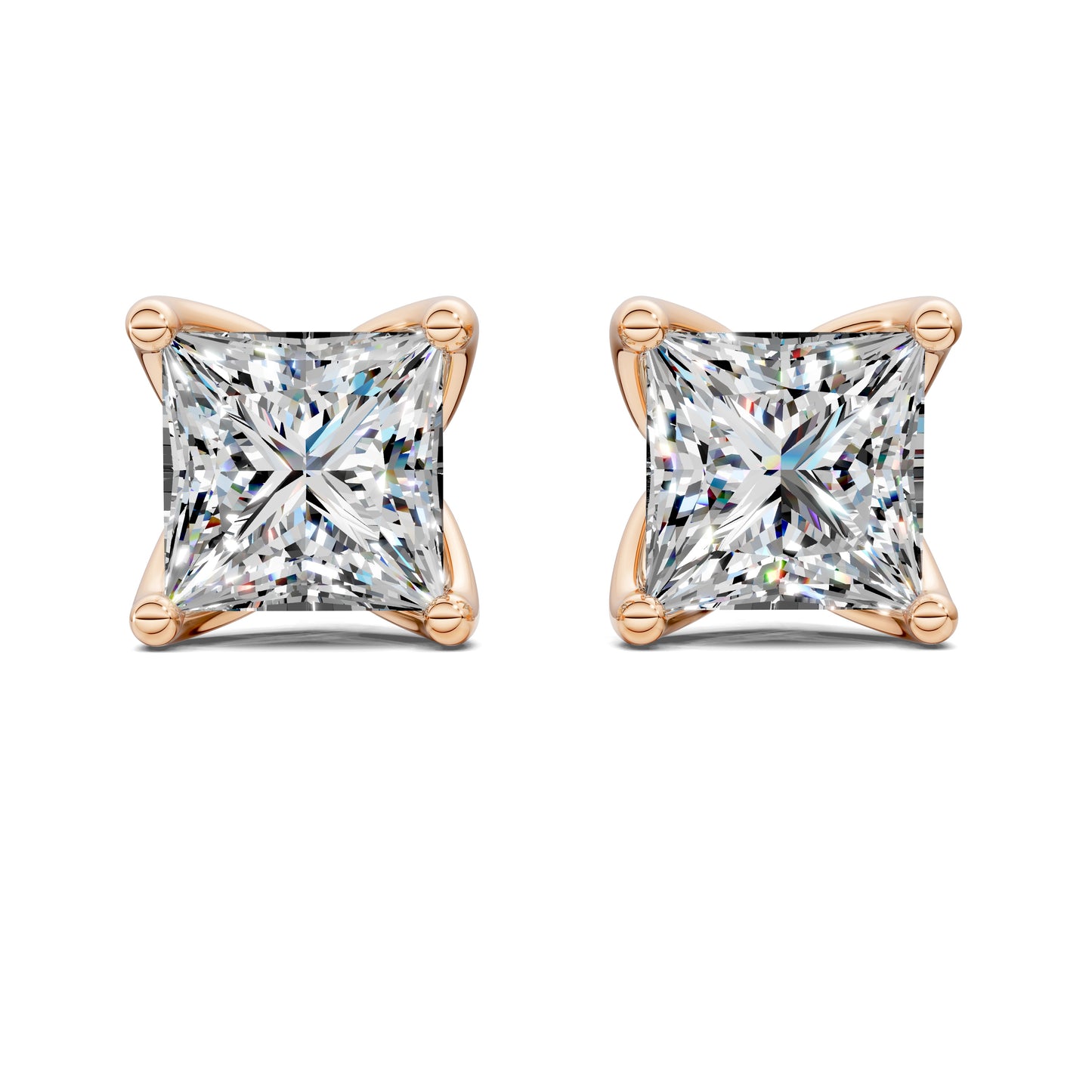 PRINCESS CUT TULIP BASKET STUDS